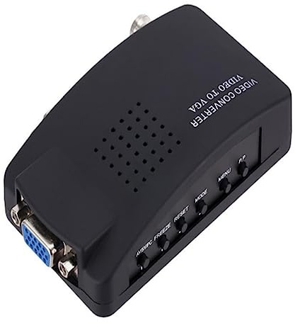 SAIZHUO BNC to VGA Converter - CCTV Camera to TV Adapter with S Video Input, Supports PAL/NTSC for DVR & DVD Player