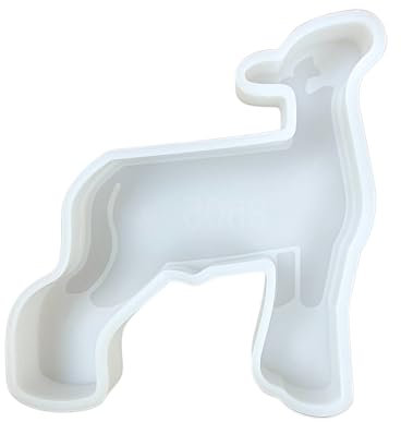 Lashicorn Show Goat Sheep Lamb Car Freshie Silicone Mold 4.25 x 4 x 0.8” inches Agricultural FFA Farmer Farm Animal for Scented Aroma Beads Oven Safe Bake up to 450 F Freshie Supplies