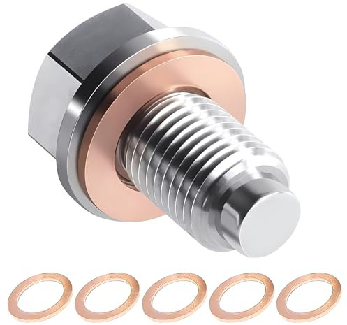 xlwen 1 Pezzo Tappo di Scarico Olio Magnetico, Tappo Scarico Olio Magnetico, Olio Scarico Tappo Adatto per la Maggior Parte delle Auto, Barche, motociclette.(M14x1.5)