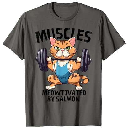 Fitness Katze Kraftsport Spruch Kätzchen Muskelkater T-Shirt