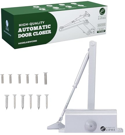 Automatic Door Closer - Hold Open Feature - Adjustable Hydraulic Heavy Duty Door Closer for Commercial and Residential Use - Quick and Easy Installation on Interior and Exterior Doors