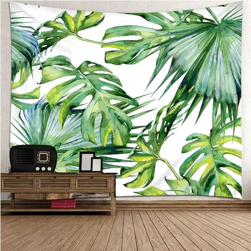 Pechiwuo Anlage Wandteppich Monstera Wandbehang Monstera Wandtuch Aesthetic mit Muster Wandteppiche 3D Tapisserie Tapestry für Schlafzimmer Wohnzimmer Wohnheim Deko 200 x 180 cm D106