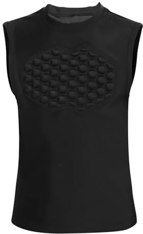 Topeter Padded Shirt with Chest Protector for Paintball, Lacrosse, Baseball & Softball Catcher Chest Protectors for Boys and Girls YS