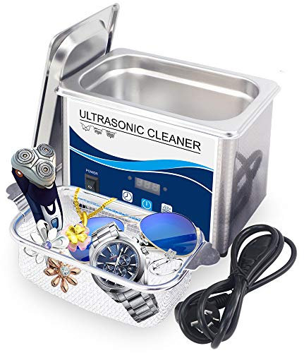 Pulitore ad ultrasuoni Professionale da 800 ml, pulitore per Gioielli da 60 W, pulitore Sonico con Timer Digitale, Funzione Degas, per Occhiali/Gioielli/Orologi/Protesi/Diamanti, ECC.