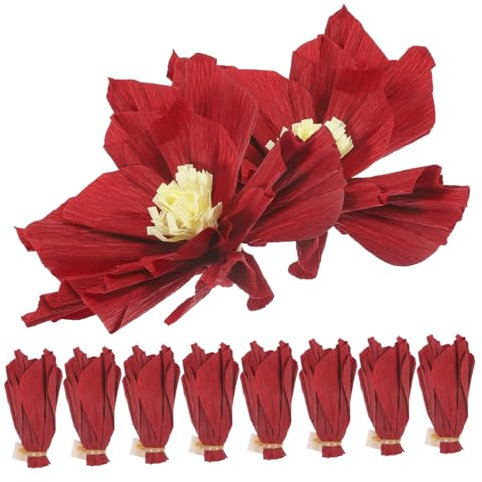 Hohopeti 10stücke Krepppapier Blumen Dekoration Künstliche Papierblumen Für Hochzeiten Partys Und Raumdekoration Langlebiges Leichtes Design Weinrot