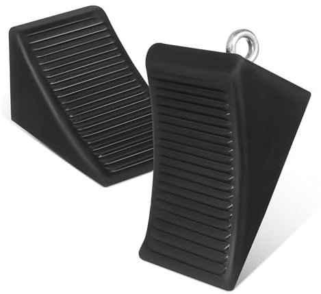 JECOMPRIS 2 Stück Gummi Radstopper rutschfest Für Anhänger Und Wohnmobile 16x10x10cm Stabil Und Wetterfest Fahrzeugunterlegkeile Für Sicheres Parken