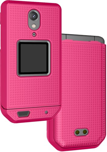 Nakedcellphone Case for CAT S22 Flip Phone, Slim Hard Shell Protector Cover - Bright Hot Pink | Hard Protective Cover Case Cover Satisfying Texture Matte
