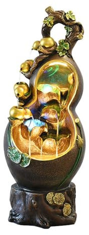 Fontaine extérieure Fontaine d'eau qui coule Lucky Gourd, fontaine de circulation, décorations sur pied for salon, balcon, cour, paysage, for jardin, patio, arrière-cour, piscine, bureau, décoration d