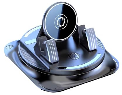 XiJiefa Porta Cellulare da Auto in silicone antiscivolo offre una rotazione di 360 gradi, Supporto Telefono Auto Cruscotto,Portatelefono da Automobile Universale per Smartphone iPhone （Nero）