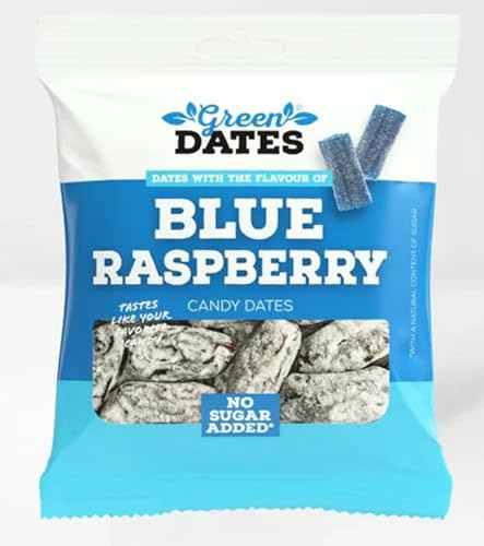 Green Dates Blue Raspberry 90g – Dattelsnack mit Himbeer-Blaubeer-Aroma – Fruchtig, vegan & natürlich – Superfood für zwischendurch – Ohne Zusatzstoffe & Zuckerzusatz