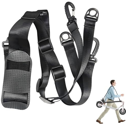 Tokaneit Schwarz Scooter Schultergurt, Universaler Verstellbarer Tragegurt, Tragegurt Laufrad, Leicht Bequemes, E-Scooter Zubehör, für Yoga-Matte, Skateboard, Laptoptasche