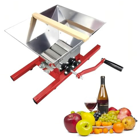 TUPOSTAR Traubenpresse, Obst- Und Weinpresse, Beerenpresse, GroßE ObstmüHle, FüR Wein- Und Apfelweinpressung, Abnehmbare Struktur,Rot