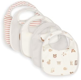 Jollein Bavoirs Imperméables - Animal Friends - Lot de 5 - Avec Fermeture Velcro - Bavoirs Bébé - Bavoirs Anti-Bave
