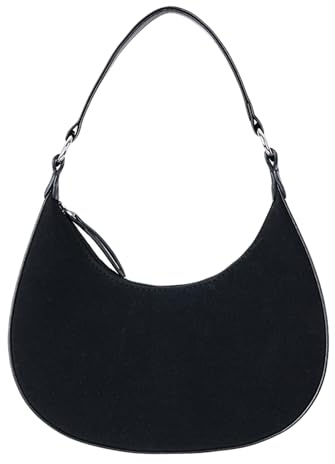 Aulenge Borsa a Tracolla per Donna in Pelle Scamosciata Borsa a Spalla Elegante Borsa a Tracolla con Cerniera Cinturino Portatile Largo per Lavoro Viaggio Shopping