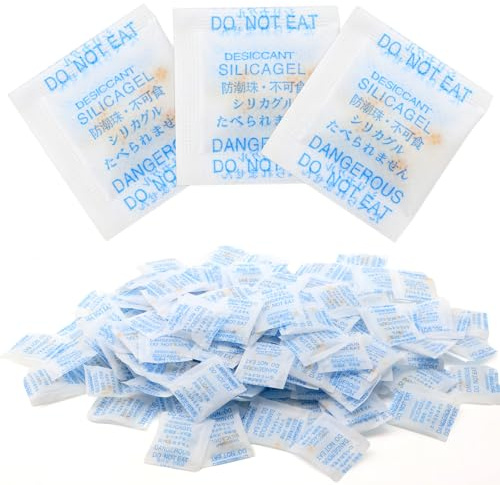 Kasure Sachets Anti Humidité 1g x 250 Pcs – Gel de Silice Réutilisable avec Indicateur Orange/Vert, Absorbeur d’Humidité pour Caméra, Aliments, Armoire, Chaussures, Filament 3D
