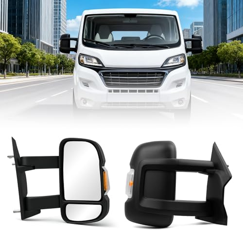 Convitex Außenspiegel Rechts für Ducato Jumper Boxer 2006-2025 Langer Arm Spiegel Elektrisch Mit Blinker WY16W Mit Antenne 8 Pins
