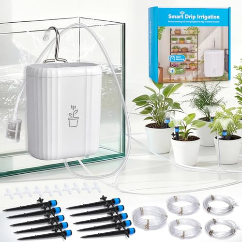 Sistema De Riego Automático Wifi, Sistema De Riego Automático De Plantas En Macetas En Interiores Controlado Por App, Kit De Riego Por Goteo DIY, Con Alarma De Escasez De Agua, Cronómetro Programable