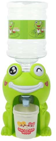 ifundom Mini Dispensador de Agua Forma de Rana Verde, Juguete Educativo Desmontable para Interior y Exterior, Fuente de Bebidas Divertida para Juegos de Cocina