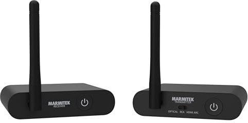 Marmitek Audio Anywhere 730 - Transmisor de Audio inalámbrico para TV HDMI | Sonido TV sin cables para barra de sonido, altavoces activos o equipo estéreo, HDMI ARC, óptico, RCA y baja latencia