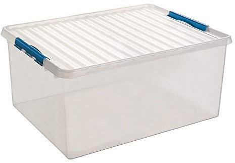 Sunware Q-Line Box - 120 Liter - 80 x 50 x 38cm - transparent/blau