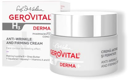 Gerovital H3 Derma+ Creme gegen Falten & für Straffheit mit Peptiden 50 ml | Dermokosmetische Tages- & Nachtpflege mit Hyaluronsäure, Vitaminen & Sheabutter – regenerierend, feuchtigkeitsspendend.