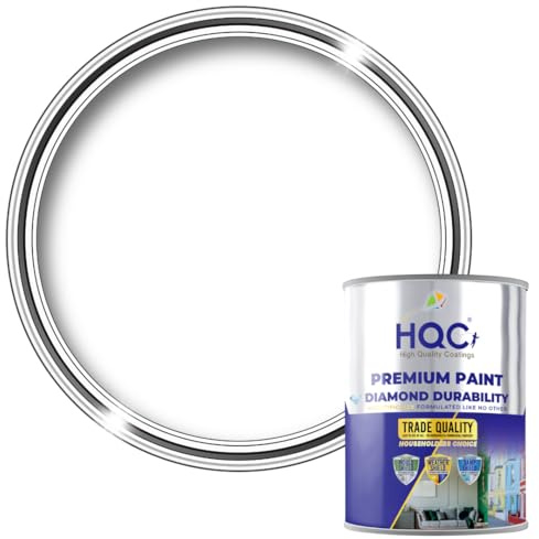 HQC Weather Shield Satin White Smooth Masonry Paint | 1L in 30+ Colours | Storm Proof, Scrub Resistance & Waterproof | Weatherproof Technology Designed with Acrylic Resin for Ultimate Protection