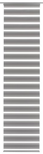 Gardinia Day + Night Flächenvorhang, Schiebegardine, Vorhang/Gardine mit Doppel-Rollo-Optik, Innovative Technik, Silber/Grau, 60 x 245 cm, 1 Stück