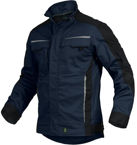 Leibwächter Flex-Line Herren Arbeitsjacke Bundjacke, Marine Gr. 4XL, atmungsaktive Allwetterjacke mit Stretchanteil für Herbst und Winter, robuste Arbeitsjacke Männer mit Reflexstreifen