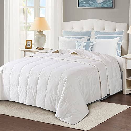 Globon Down Blanket California King Size, Extra Lightweight Summer Comforter/Duvet Insert for Hot Sleepers,Noiseless & Extra Soft, 13 Ounce Fill Weight, White