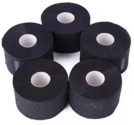 Flexible Papier-Halsstreifen für Salon-Haarschneiden - 5 Rollen, 500 Schwarz Einweg- & wasserbeständige, selbstklebende Friseurbedarf
