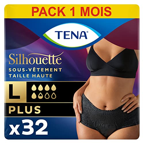 TENA Silhouette Plus Taille Haute - Sous-Vêtements Absorbants - M | Triple Protection Fuites, Humidité & Odeurs - Respirant - Testé Dermatologiquement - Sans Parfum