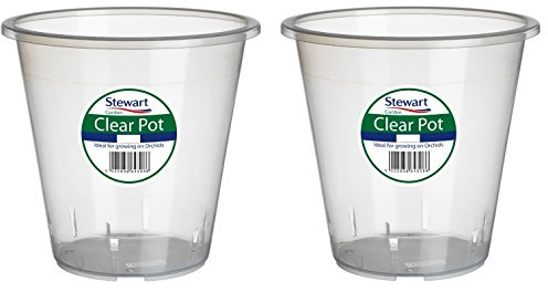 2 x Clear Orchid Pots Plastic Orchid Flower Plant Pot For Optimal Growth 18cm