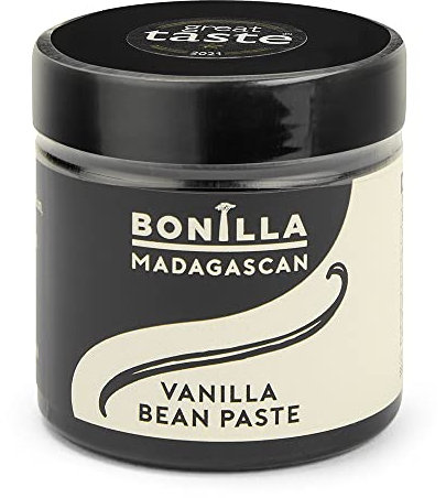 Bonilla Madagascan - Vanilla Bean Paste with Seeds (50g), Bourbon Beans, Non-GMO, Kosher, Gluten-free, Vegetarian, Vegan, Made in the UK, No Artificial or Synthetic Flavours, For Custard & Ice-cream
