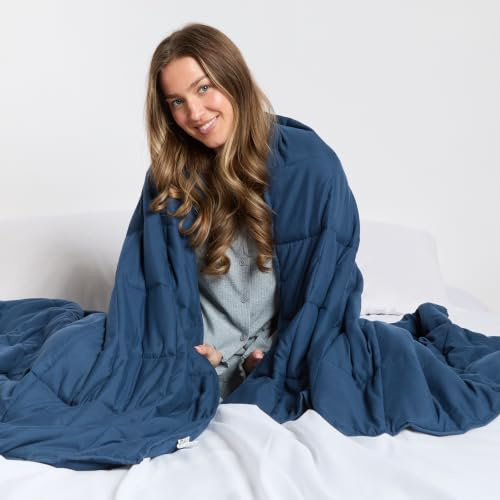 Brentfords Weighted Blanket Adult 6kg Navy Blue, Gifts for Women Men Therapy Autism Insomnia Anxiety Relief for Adults, Double - 125 x 180cm - (Disclaimer Only suitable for age 3+ years)