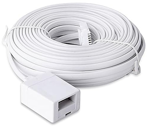 SPEPY BT Telephone Extension Cable, Male to Female 6-Pin Straight Through Telephone Extension Cable for BT UK Landline Phone Cord Home & Office Fax Modem Extender 6P4C(20M)