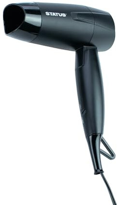STATUS: Toulouse Black Foldable Travel Hairdryer, 2 Speeds and Concentrator Nozzle / 1200w and Dual Voltage (230V or 115V), DC Motor, TOULOUSE1PKB6