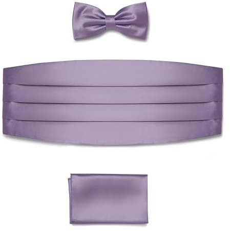 BRERA 67 Set Kummerbund Einstecktuch und Fliege Herren für Anzug verschiedene Größe und Farben aus Seide | Fliege mit Einstecktuch Accessoires-Set für Smoking Herren | Gürtel für Abendkleid