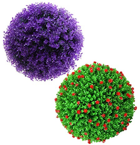 ABOOFAN 2stücke Künstlicher Grasball-formschnittball Als Dekoration Simulation Anlage Topiary Bälle Für Innen Und Außendekoration Hängende Dekoration Für Einkaufszentren Und Zuhause