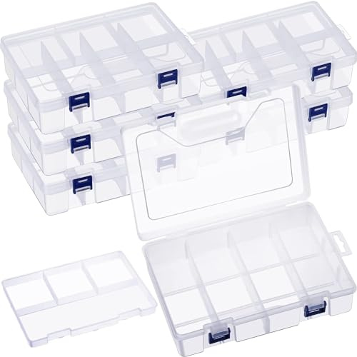 yivom 3 Stk Aufbewahrungsbox 8 Fächer, Doppelschicht Sortierboxen für Kleinteile, Durchsichtigen Sortimentsboxen, mit Verstellbaren Trennwänden, für Kleinteile Groß, Angeln Angehen, Nähzubehör