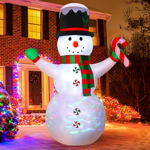 Livofloral Aufblasbarer Schneemann, XXL 240cm Aufblasbare Weihnachtsdeko mit LED Beleuchtung, Außen Weihnachten Deko Aufblasbar Weihnachtsfigur für Outdoor Garten Party Hof Winterdeko