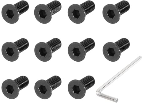 PATIKIL Tornillo de Cabeza Fijo para Patinete, 12 Piezas Tornillo Fijo de Metal para la Cabeza del Patinete Kit de Tornillos de Repuesto Compatible con Patinetes Eléctricos M365, Negro