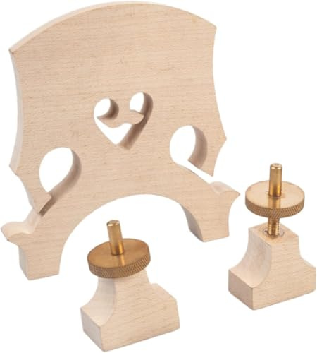 Adjustable Maple Wood Cello Bridge with Brass Screws – Precision Fit for 4/4, 3/4, 1/2, 1/4 Size Cellos – Upright Bridge for Enhanced Sound and Easy Installation (4/4)