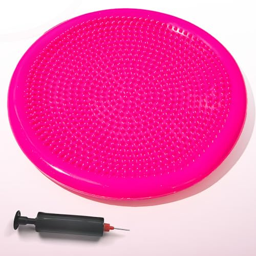 Cuscino Propriocettivo - Balance Board, Migliorare La Postura, Fitness, Stabilità, Materiale in PVC per Yoga, Fitness, Pilates, Sport Esercizio Fisico, Allenamento, Disco Gonfiabile Antiscivolo - Rosa
