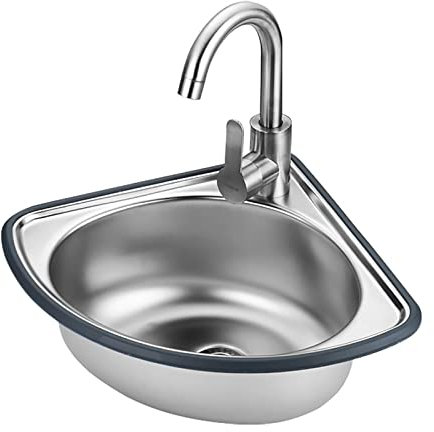 CZAOERXB Edelstahl-Mehrzweckspüle, freistehende Spüle für den gewerblichen Gebrauch, mit Schwanenhals-Wasserhahn, gewerbliches Edelstahl-Handwaschbecken zur Wandmontage, für Restaurant, Bar