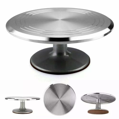 Gziztx Cake Turntable 12 Inch/30 CM Rotating Cake Stand, Aluminium Turntable Stand for Cake, Baking, Pastries