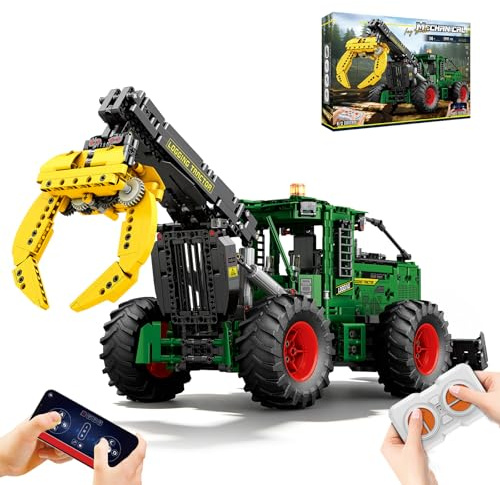 Reobrix Baufahrzeug-Modellbausatz mit 6 Motoren, Technik-Sammeldisplay 22027, Technic-Traktorspielzeug, Geschenk für Jungen und Mädchen ab 14 Jahren