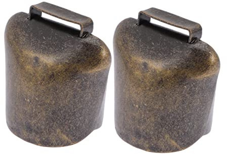 Yardwe 2stücke Teiliges Metall-kuhglocken Mittelgroß Laute Rinder Nutztierglocken Leichte Tierglocken Zum Aufhängen Klangstarke Bauernhof-Dekoration Und Signalgeber