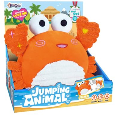 Kögler 26736 - Granchio rimbalzante, Alto Circa 17 cm, Peluche con Musica e Funzione Babble, ripete Tutto e Si muove