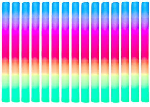 Genérico 15pcs Barras Luminosas para Fiestas, 48cm Palos de Espuma Luminosos con 3 Modos de Parpadeo, ideal para fiestas, bodas, Navidad, carnaval y conciertos