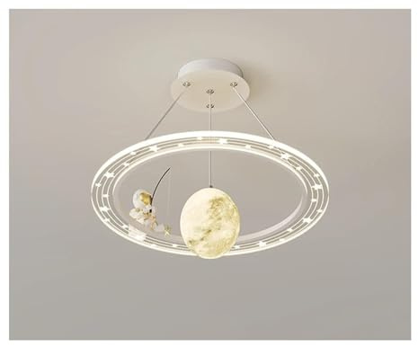ljusarmaturer Kreativ Astronaut LED-ljuskrona for Barnrum - Nordisk Minimalistisk Taklampa Med Stjärnhimmel(White)